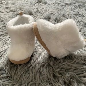 Fuzzy White Boots